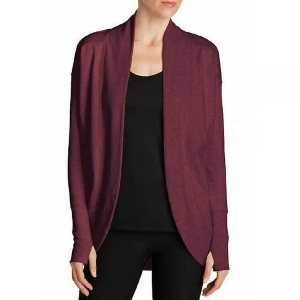 Eddie Bauer Womens  Camp Fleece Wrap Cardigan In Burgundy